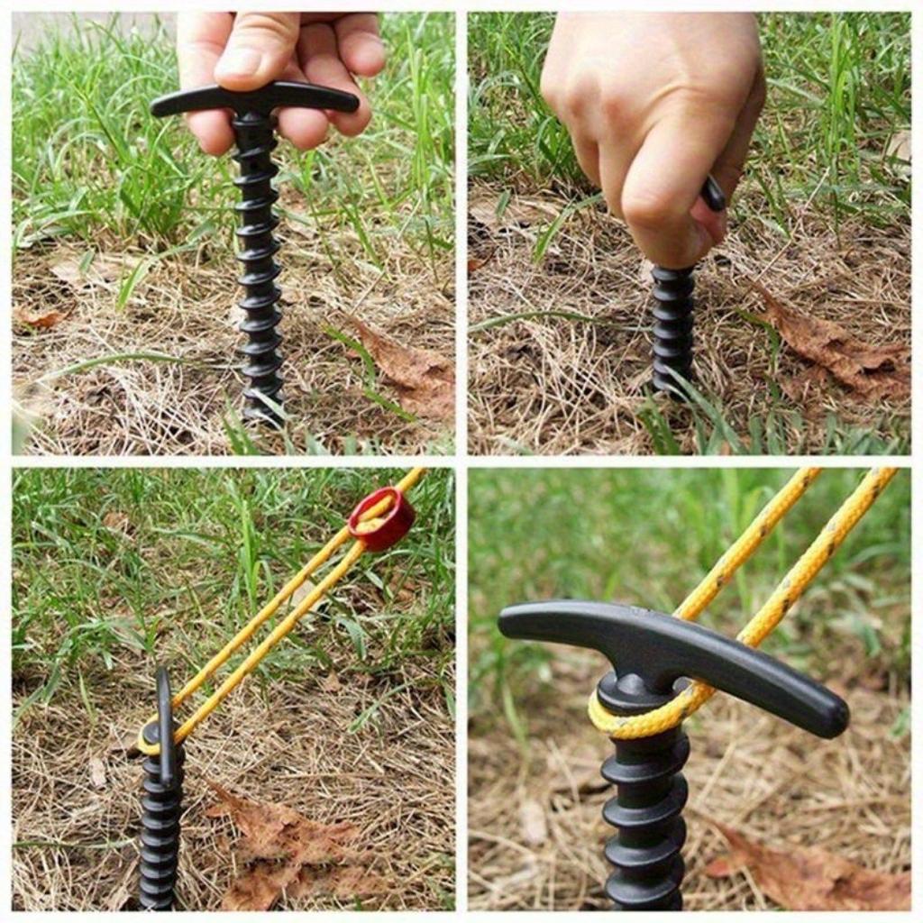 5/10pcs Nylon Plastic Screws Spiral Tent Piles Outdoor Hiking Camping Sunshadetravel Bag Tentand Canopy Accessories