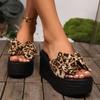 Women's Slippers Fashion Casual Thick Bottom Sandals Leopard Print Design Women Slippers Wedges Platform Sandals Chaussons Femme