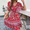 Summer personalized ethnic style women's printed dress
