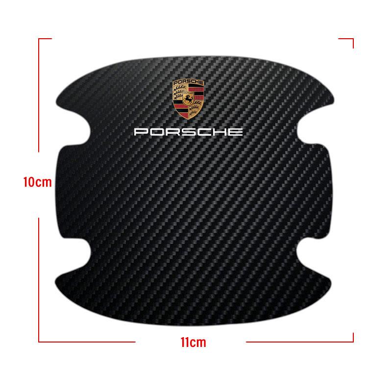 4KS Ochranná samolepka kliky dveří auta Znak Dekorace Styling Pro Porsche Boxster Cayenne Panamera Macan Cayman 911 918 996 917 991