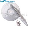 Outboard Motor 55125-95500 Trim Tab Anode with Bolt 09117-08037 for Suzuki 40HP-85HP, 5031536 5031215 for Evinrude Johnson BRP