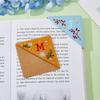 2 Styles Embroidered Corner Bookmark Hand Stitched Felt Corner Letter Bookmark Cute Flower Letter Embroidery Bookmarks Letter M J Triangle Bookmarks
