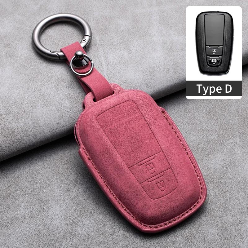 Leather Car Key Case Cover Shell for Toyota Prius Camry Corolla CHR C-HR RAV4 2017 2018 2019 2020 Land Cruiser Prado GT86