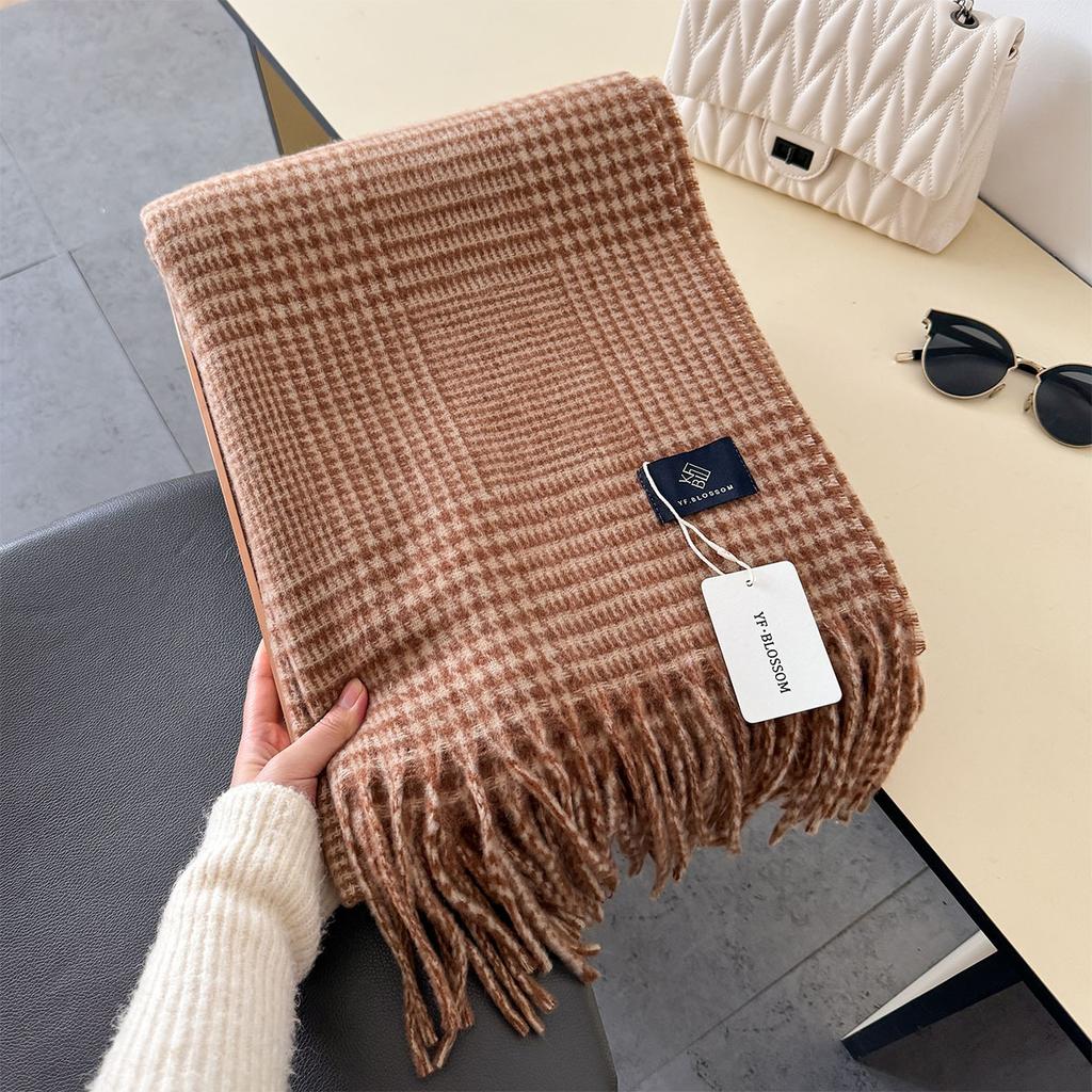 Korean Double Side Imitation Cashmere Scarf Winter Women Scarves Shawl Ladies Long Thickened Warm Knitted Scarf Hijab Stole