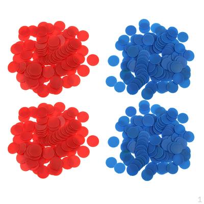 400PCS Opaque Plastic Board Game Counters Numeracy Teaching Chips Red + Blue