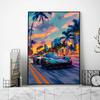 Classic Cool Supersport Car Sunset Colorful Posters and Prints Canvas Printing Wall Art Picture for Living Room Home Decora Gift