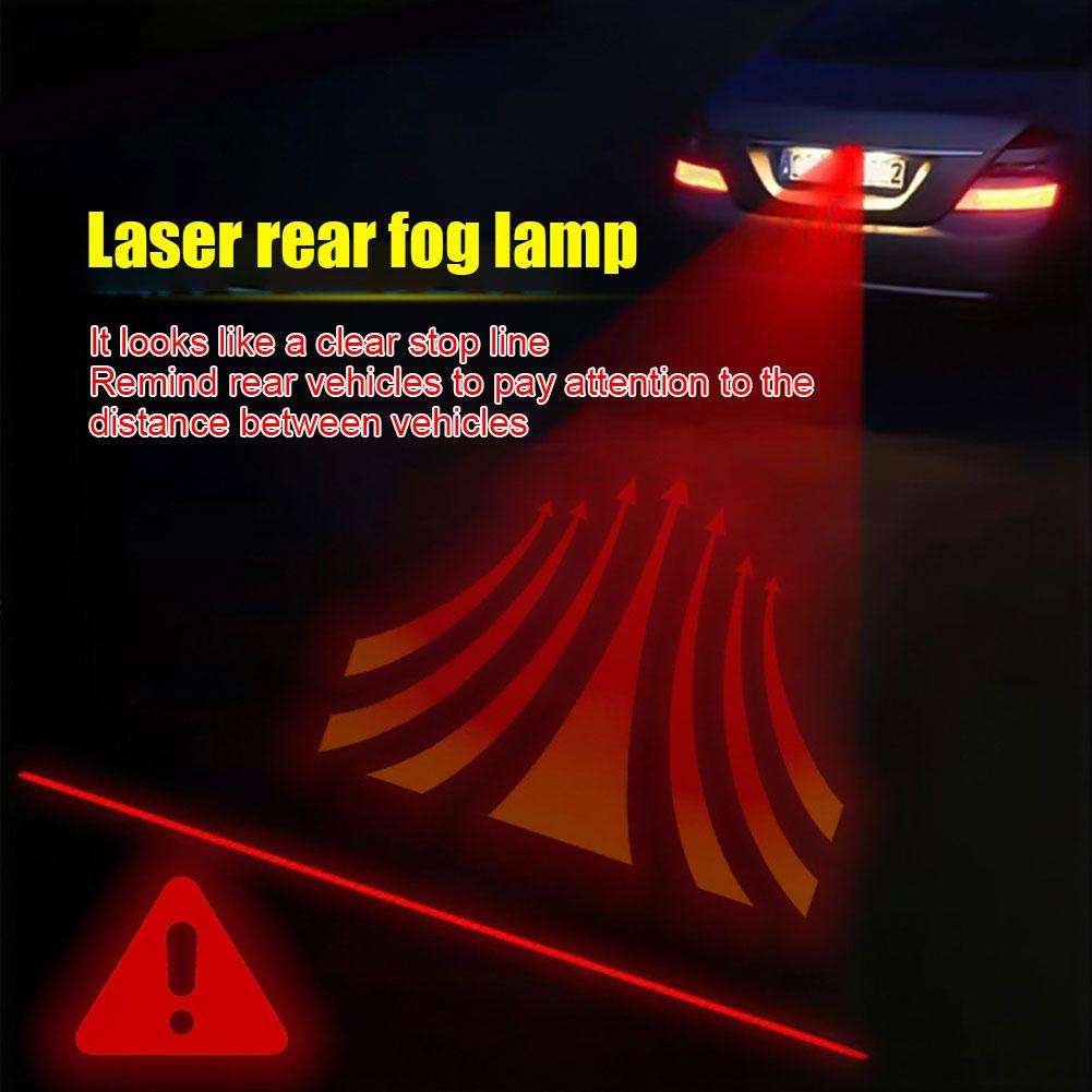 Motorcycle Laser Light Projector Taillight Fog Lamp Brake Signal Warning Light Motorcycle Car Safety Driving Decor Accessories