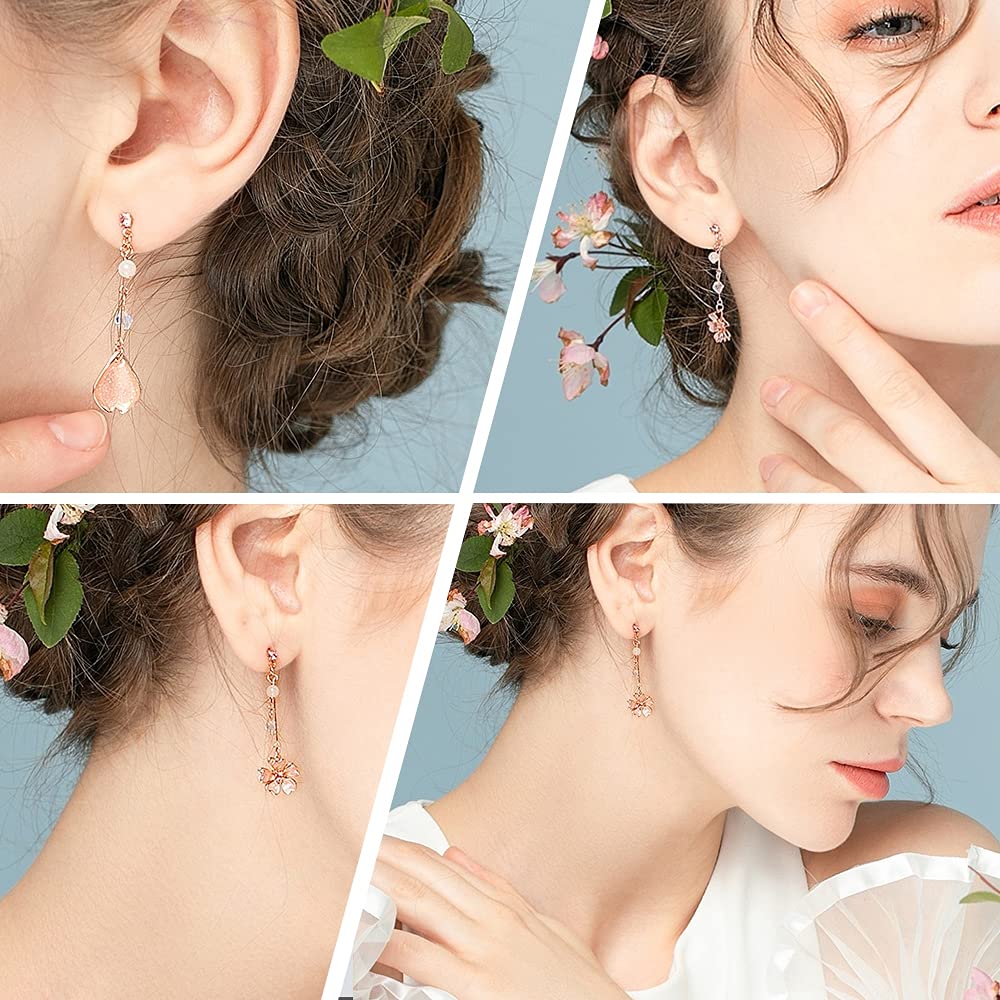 Cherry Blossom Fake Japanese Resin Popular Gift for Accessories Women's Earrings, Non-pierced Earrings, Earrings, Flower, Earrings, Dangling, Style,