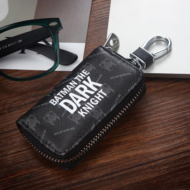 Cute Cartoon Key Bag Men Women PU Leather Key Holder for Car Metal Key Chain Creative Mini Zip Coin Purse Car Key Case Cover