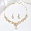Alloy Rhinestone Wedding Necklace Earrings Bridal Wedding Accessories Banquet Ladies Jewelry
