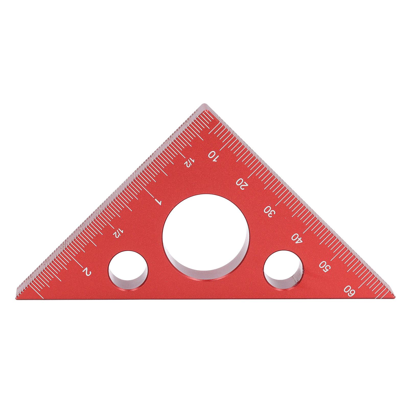 

3in Right Angle Measure Ruler Thick Aluminum Alloy 45 Degree Angle Ruler Triangle Square Ruler Woodworking Tools красный