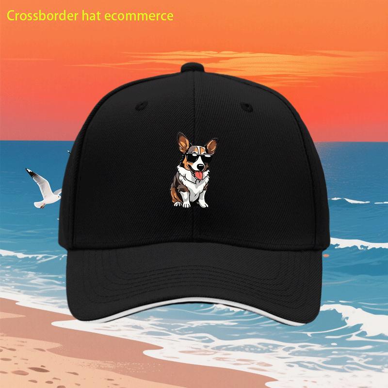 Cool Corgi Sunglasses Print Baseball Cap Unisex Polyester Adjustable Casual Beach Summer Hat