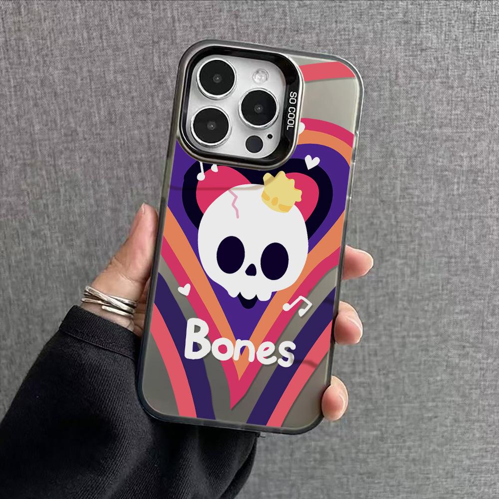 Applicable to iPhone17ProMax Halloween Personalized Skull Mobile Phone Case Apple 15/16 Niche 14Pro Large Hole