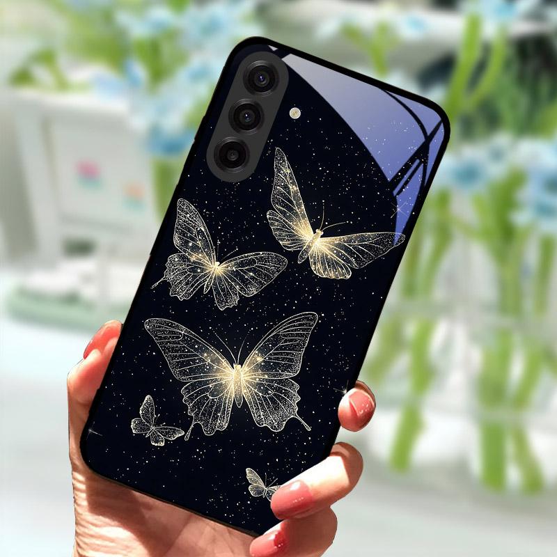 Pro Samsung Galaxy S25 FE Pouzdro na telefon Módní tvrzené sklo Zadní kryt telefonu Pro Samsung S25FE S 25 FE Ochrana objektivu Fundas