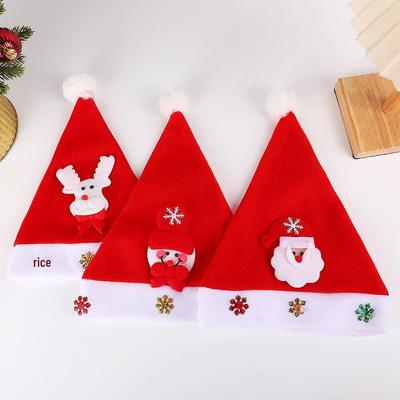 Light-Up Santa Hat Snowman & Elk Christmas Decoration