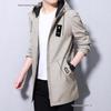 2025 Men’s Mid-Length Fleece-Lined Trench Coat – Trendy, Casual, and Warm for Autumn/Winter.