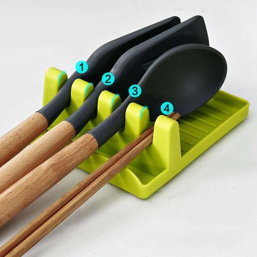 Heat-Resistant Spoon Rest with Lid Holder, Ladle Holder for Spatulas, Ladles, Spoons, and Utensils, Suitable for Kitchen Countertops, Stovetops, and D