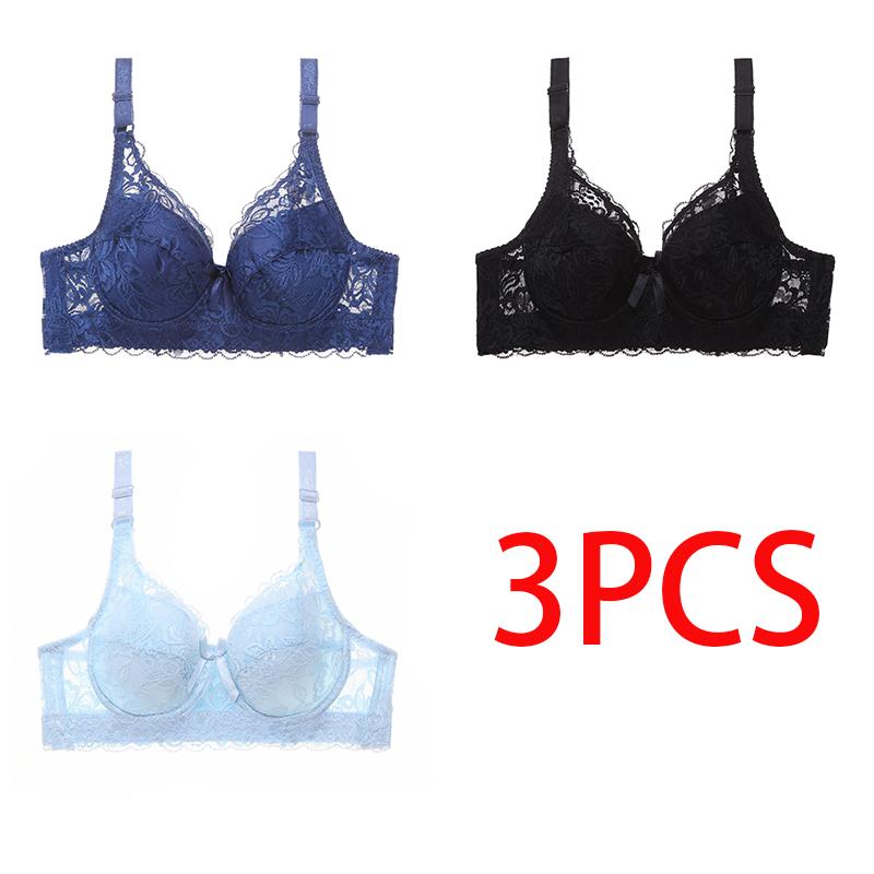 36-46 Plus Size Dame Ultratynn BH Bylgel Push-Ups Blonde BH BH Større bryst Ensfarget 3/4 stor kopp
