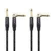 Cable Matters Guitar Cable, 0.9m, Shielded, Set of 2, 6.35mm Mono Plug, TS Straight To L-Shaped Plug, for Instruments