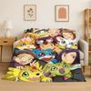 Digimon Adventure Angewomon Agumon Cartone Animato Coperta in Flanella Morbida Calda Coperta Plaid per Camera da Letto Soggiorno Letto Viaggio Picnic