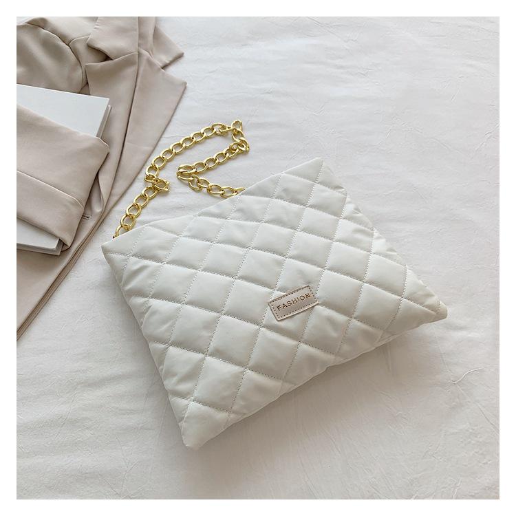 Herbst 2025 Trendige Diamant-Rauten-Stickerei Kette Schultertasche