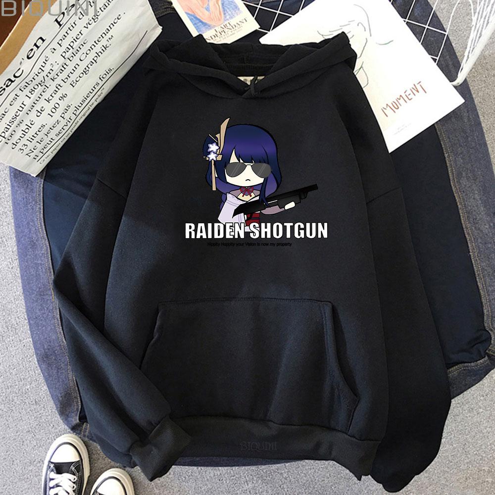 

Beelzebul Cartoon Print Hoodie Oversize Unisex Genshin Impact Raiden Shogun Funny Manga Streetwear Female Anime Sweatshirts Wram 3XL