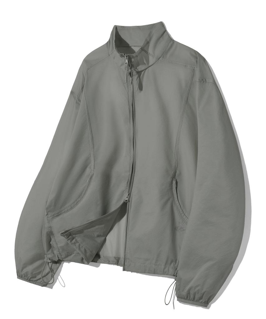 Filluminate Sheer Seam Line Windbreaker - Grey