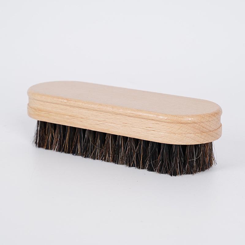 Beech Wood Horsehair Shoe Brush for Cleaning and Polishing Shoes 13.5cm x 4.5cm x 3.5cm