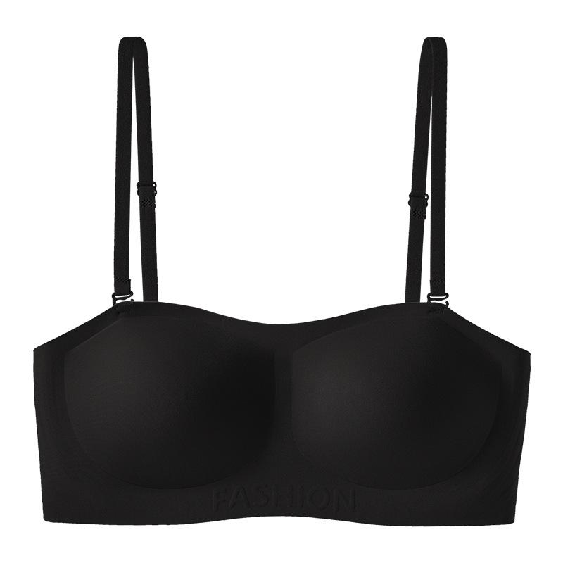 Invisible Strapless Anti-Slip Bra for Women - Seamless Gathered Bandeau for Small Chests