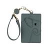 Lizdays Women's Elephant Pass Case with Reel, Card Case for IC Cards (Dark Green)