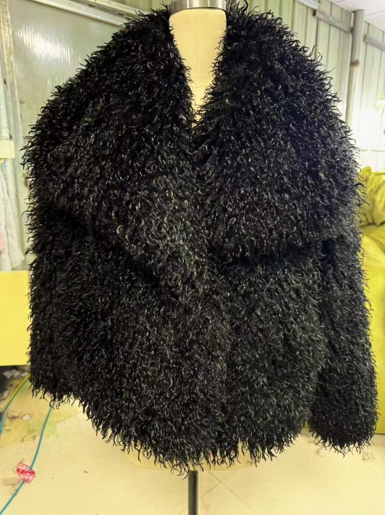 European and American fur large lapel artificial fur jacket short fashion fox fur jacket fluffy plush women