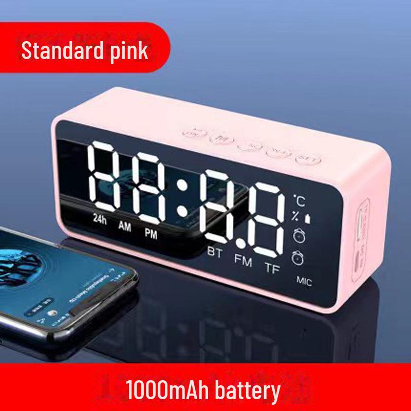 

Беспроводная Bluetooth-колонка G50 с FM-радио, мини-картой, зеркальным будильником, аудиоколлекцией и голосовыми подсказками. розовый