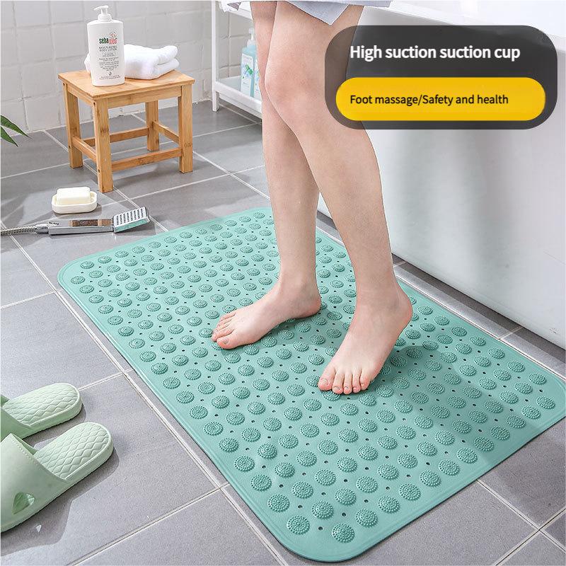 

Anti-Slip Shower Mat PVC Suction Cup Pad Bathroom Floor Grip Drainage Holes Massage Foot Mat Waterproof Safety Flooring 36*69cm білий