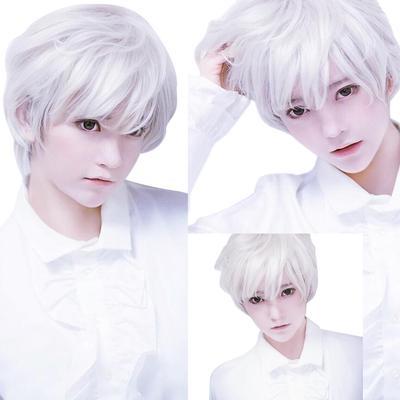 Adult Men Guy Wig Boy Band Wigs White Short Perfect For Carnivals