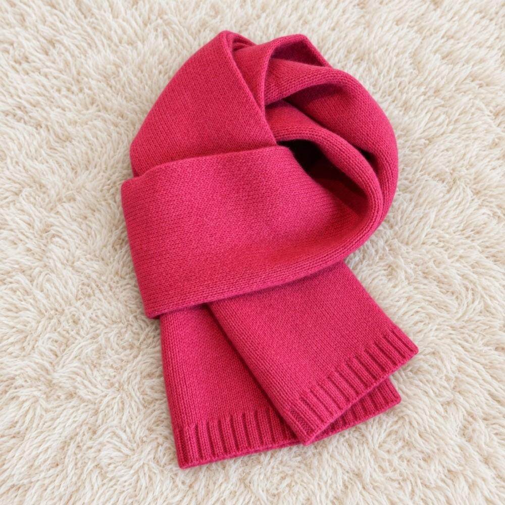 160cm*20cm Pure Wool Scarf Solid Color Neck Warmer Wrap Warm Warm Winter Scarf  For Men Women