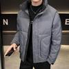 Men's Winter Stand Collar Down Jacket, Thickened Short Youth Style, Warm White Duck Down Casual Outerwear for Couples, Trendy Brand Jacket