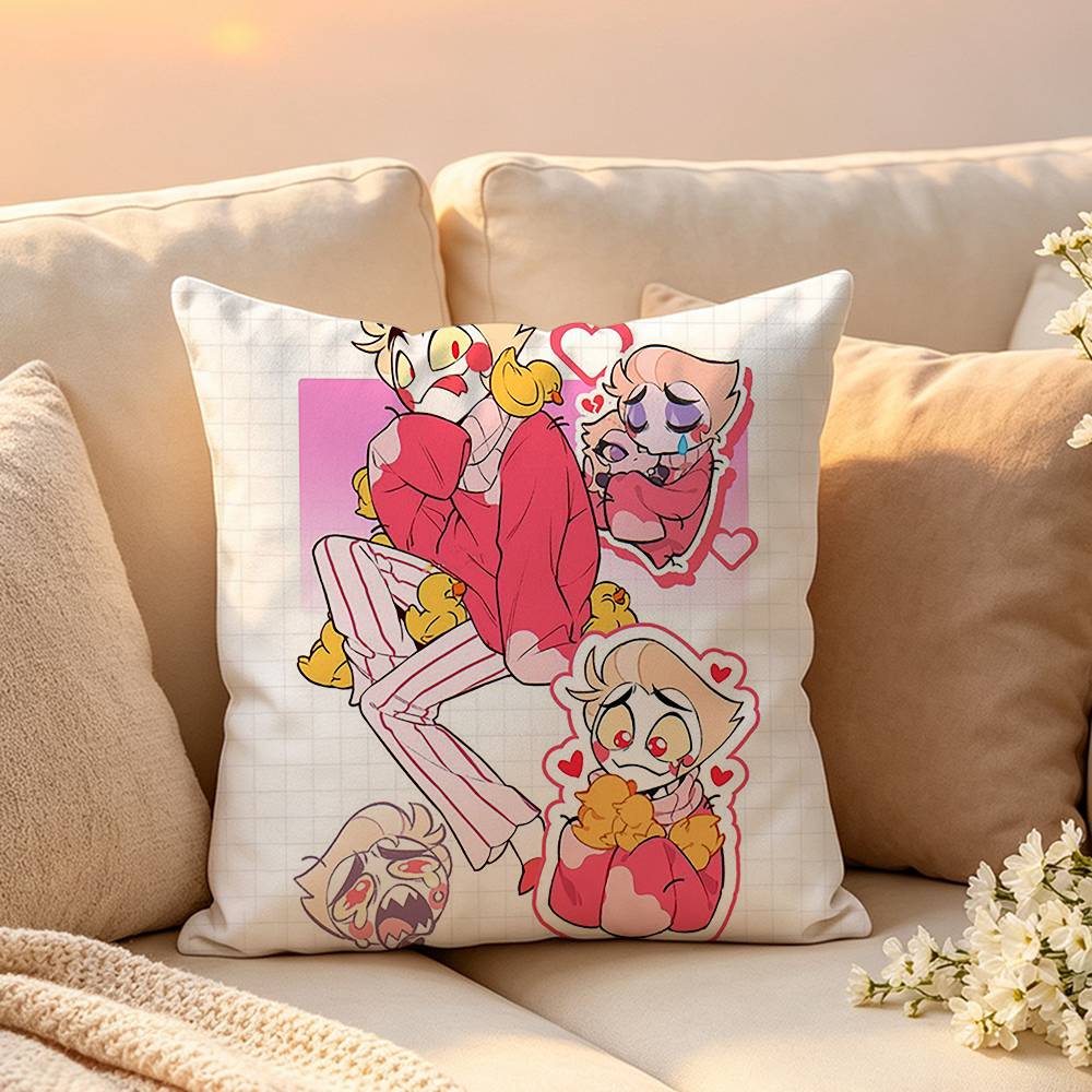 Animation Hazbin Hotel Llucifer Pillow Case Pattern Printed Pillowcase For Living Room Sofa Cushion Cover