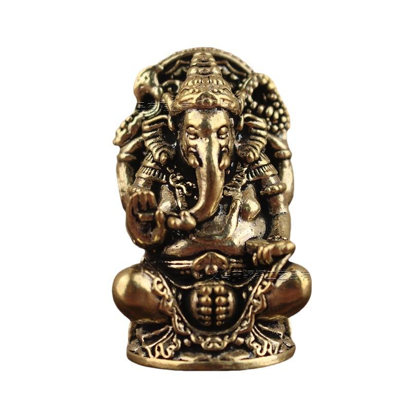Brass Trunk God Buddha Bronze Statue Crafts India Thailand Tantric Protection Lucky Ornaments Copper W