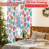 2D Flat Printing  2pcs Heart Delight Chic Curtains Polyester Easy Install Curtains Decorations for Translucent Curtains Privacy