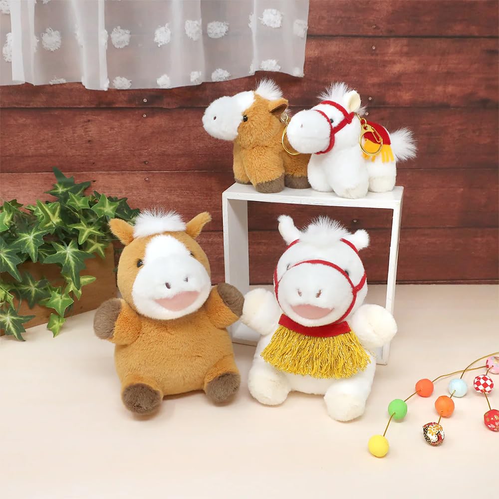 Naito Design Institute Zodiac Pocha Horse Year of the New Reiwa 8 Keychain, Brown, 2026, Horse, Year,