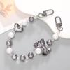 Fashion Acrylic Starry Beaded Chain Keyring Gradient Colorful Bowknot Pendant Detachable Phone Lanyard Bag Accessories