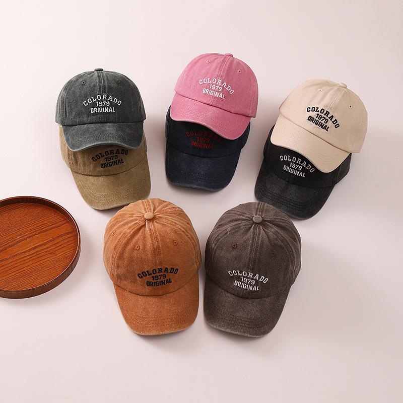 Embroidery Letter Children Baseball Cap Fashion Retro Kids Duck Tongue Hat 2-8Year Boys Girls Duckbill Caps Outdoor Baby Visors
