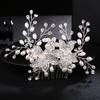 SLBRIDAL Handmade Rhinestones Crystal Pearls Floral Wedding Hair Comb Bridal Hair Accessories Bridesmaids Women Hair Jewelry