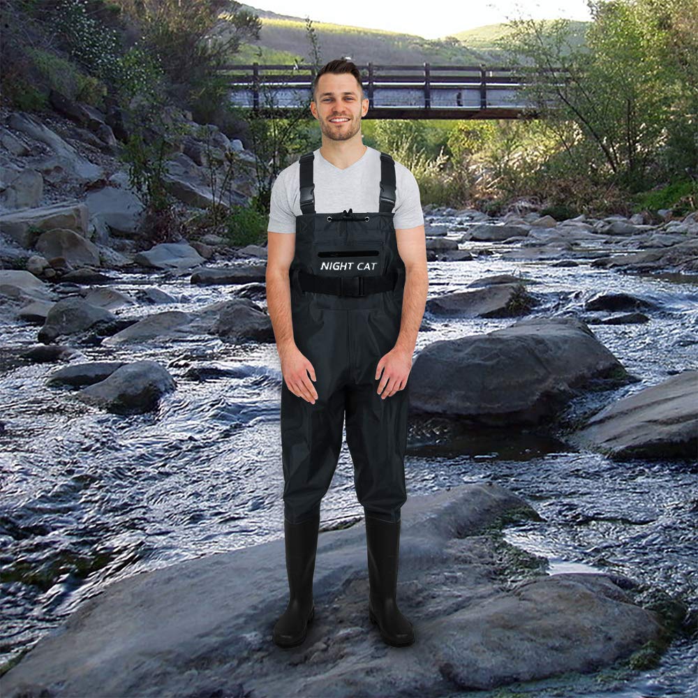 Waders for Chest High Long Mountain Stream Belt Work Clothes [Night Cat] Fishing, Waders, Body, Fishing, Radial, One-Touch Included, Ventilation,