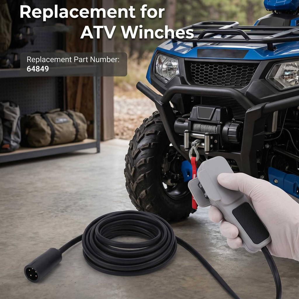 Handheld Winch Remote Controller with Rubber Grip Replacement for WARN ATV Side X Side Winches 64849