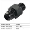 EVIL ENERGY 6AN Male to 1/4" NPSM Transmission Cooler Fitting Adapter Aluminum Black 2PCS, Fits TH350 TH400 4L60E 700R4 200-4R TR6060 AOD 4R100 4R70W