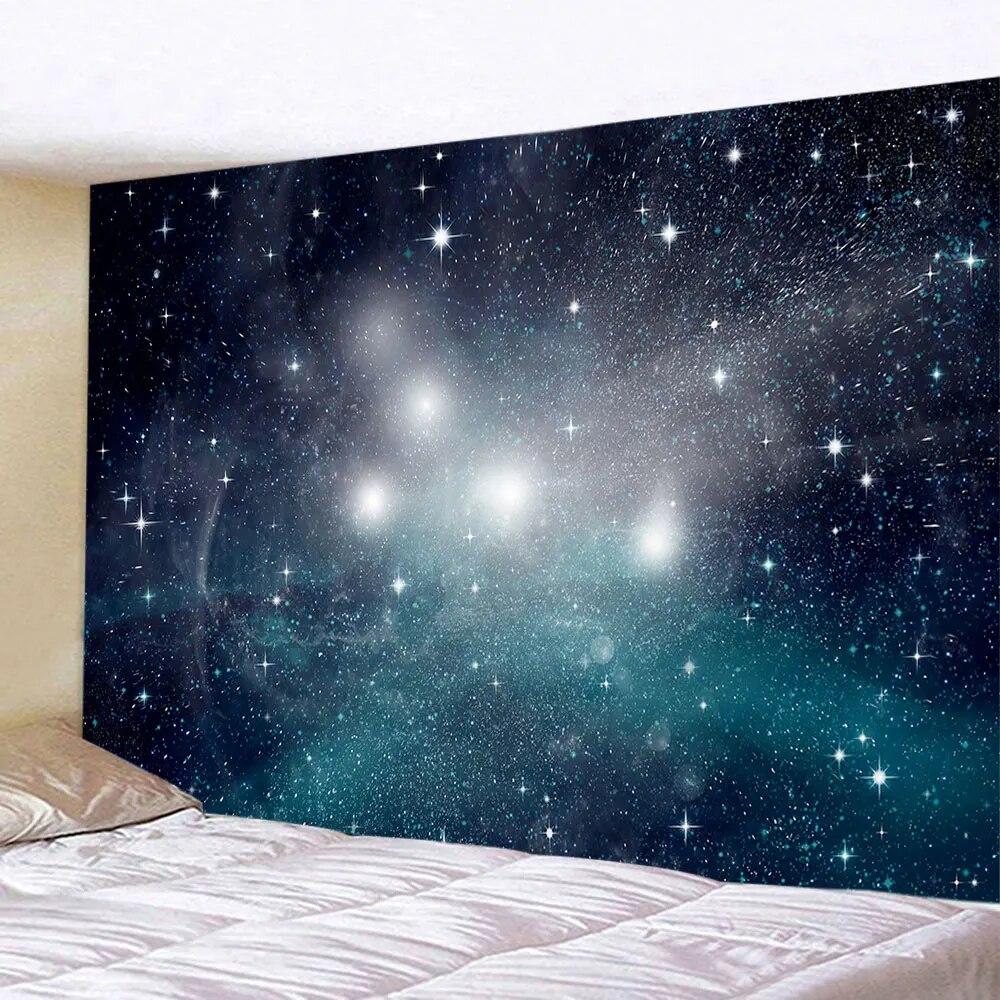 

Гобелен со звездным небом и галактикой, Луна, Вселенная, космическая туманность, настенная подвесная ткань для дома, спальни, украшения общежития 230x180cm