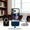 A-America USA Flag Phone Case Magnetic For iPhone17 16 15 14 13 12 Pro Max For Magsafe Wireless Charging Cover