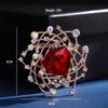 Exquisite Women's Red Flower Brooch – Niche Design, High-End Suit Accessory
