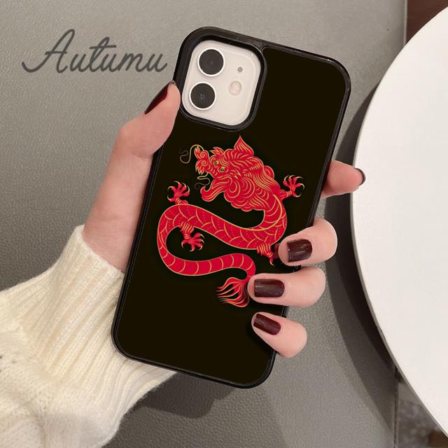 Custodia per telefono SENZA CUCITURE ZODIACO CINESE per iPhone 11 12 13 14 Pro Max mini XR XS SE 2020 7 8 Plus Samsung Galaxy S21 S22 shell